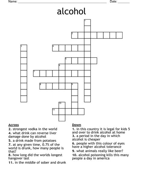 Vodka Brand Crossword Puzzle Clue at Russell Chau blog