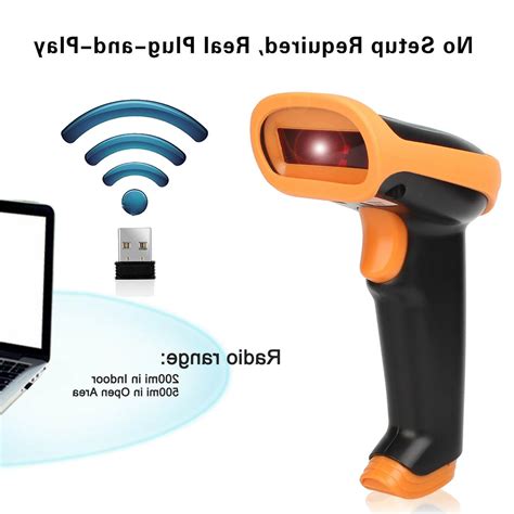 USB Wireless Barcode Scanner Laser Barcode Reader w/