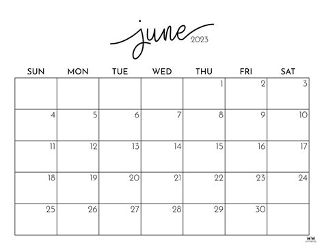 June 2023 Calendars - 50 FREE Printables | Printabulls