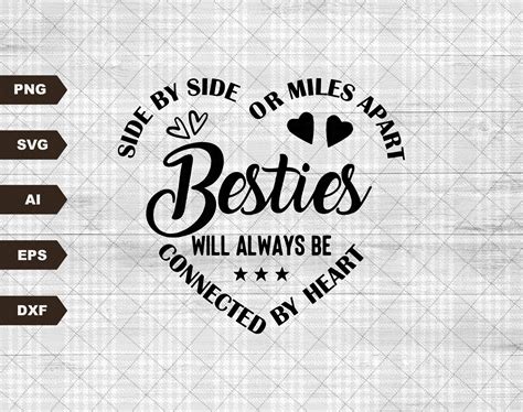 Besties SVG Cut File, commercial use, Miles apart, Best Friends SVG ...