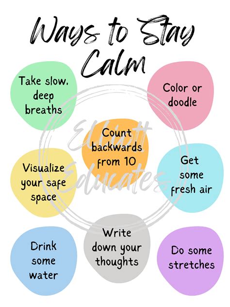 Ways to Stay Calm, Calming Techniques, School Poster, Classroom Poster, Therapist Poster ...