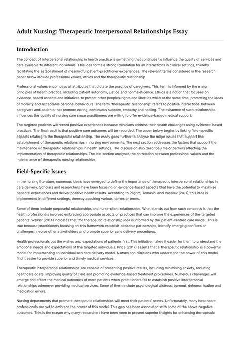 Adult Nursing Relationship