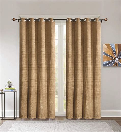 Abstract Semi-Blackout Eyelet Polyester Long Door Curtain - 9ft (108 ...