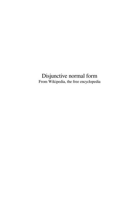 Image result for Disjunctive Normal Form Examples