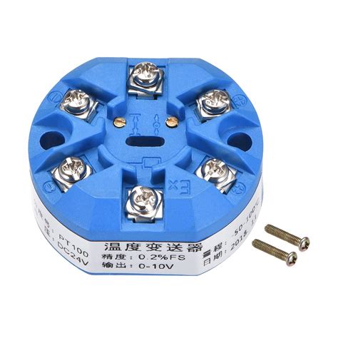 uxcell PT100 Temperature Sensor Transmitter 24V DC 0-10V -50℃ to 100 ...