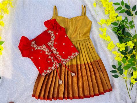 Ultra Premium Aari Work : Golden Frock with Red Overcoat – Kalas ...