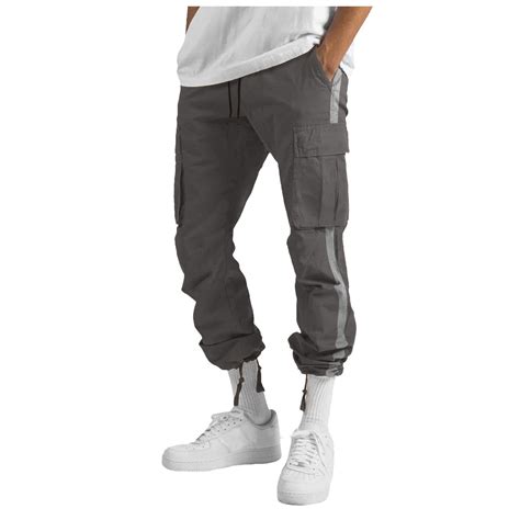 Golf Pants Men Plaid Men's Baggy Cargo Pants Trendy Casual Parachute ...