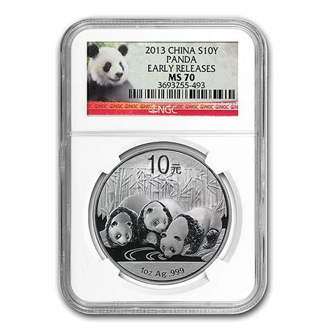 Chinese Silver Panda 2013 - Graded MS 70 by NGC- 1 oz