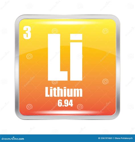 Lithium As Element 3 Of The Periodic Table 3D Animation On Blue Background Stock Illustration ...