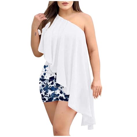 IROINNID Plus Size Dresses For Women Evening Party Off Shoulder Short ...