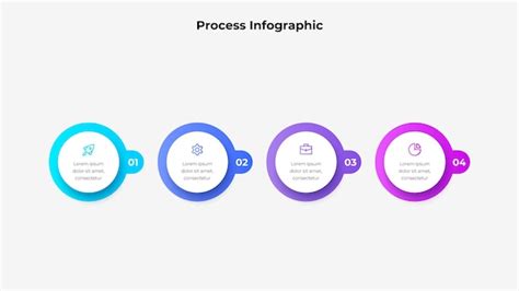 4 step circular process infographic psd for workflow and strategy ...