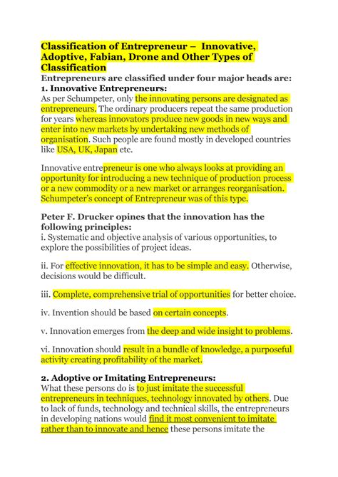 Classification of Entrepreneur - The ordinary producers repeat the same production for years ...