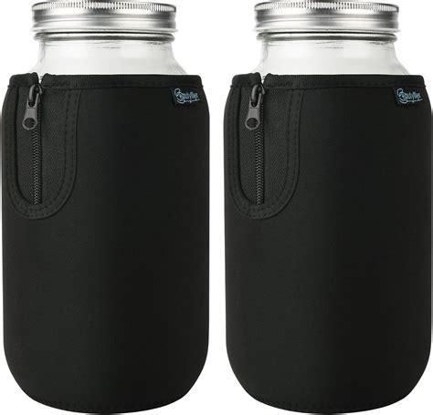 Amazon.com: Beautyflier Wide Mouth Mason Jars 64oz Sleeve, Large Clear ...