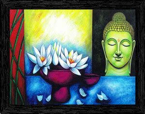 Indianara Gautam Buddha Painting (4479BK) without glass Digital Reprint ...
