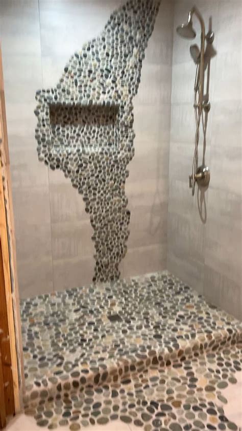 Custom shower with real river rocks – Artofit