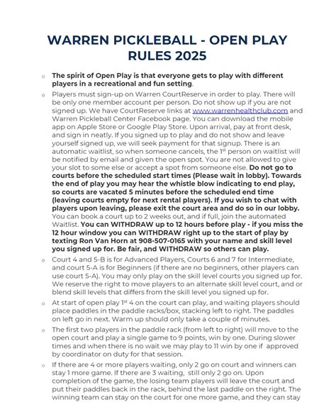 Pickleball at WHRC | Warren Health & Racquet Club