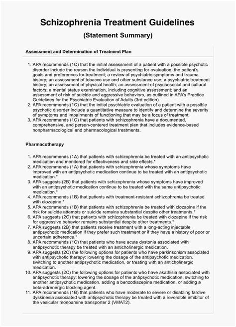 Schizophrenia Treatment Plan & Example | Free PDF Download
