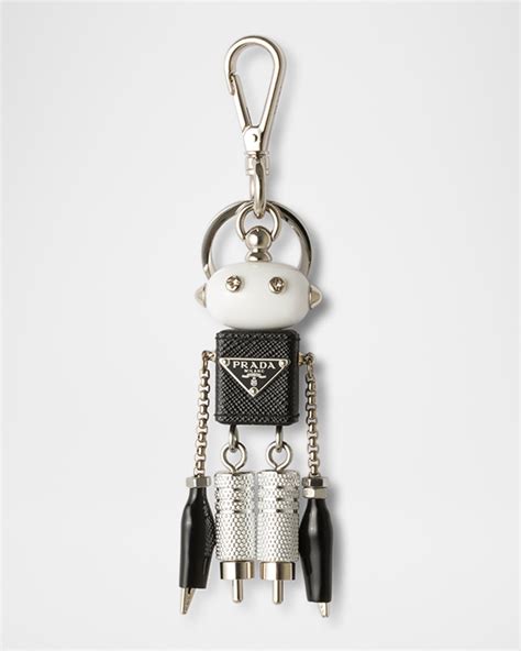 Prada Robot Saffiano Leather Bag Charm | Neiman Marcus