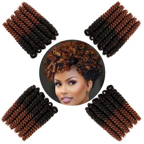 Queentas 3Pack 10inch Afro Short Crochet Hair extensions for women ...