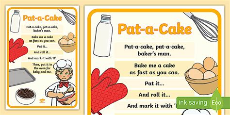 'Pat a Cake' Poster | Nursery Rhymes | Twinkl (teacher made)