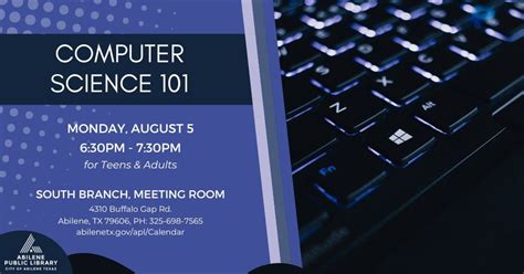 Computer Science 101 with Dr. Aravind Mohan (South Branch), 4310 ...