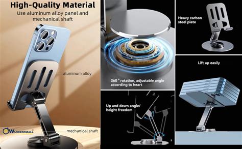 Wonderrmall™ Mobile Phone Stand Holder for desk Anti-Skid 360° Rotation ...