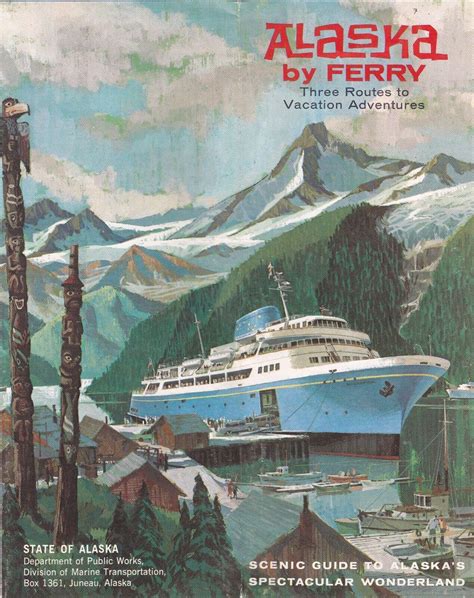 1964 Alaska By Ferry Routes Map & Guide Brochure | #4623422231