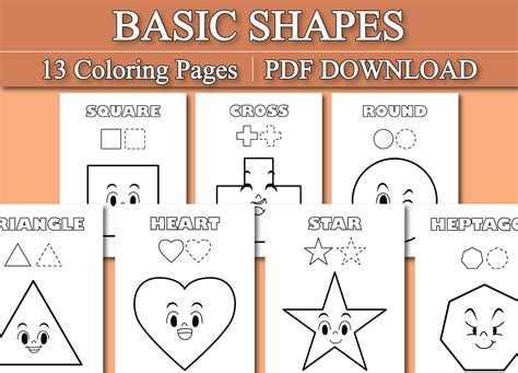 Simple Shapes Coloring Pages Preschoolers