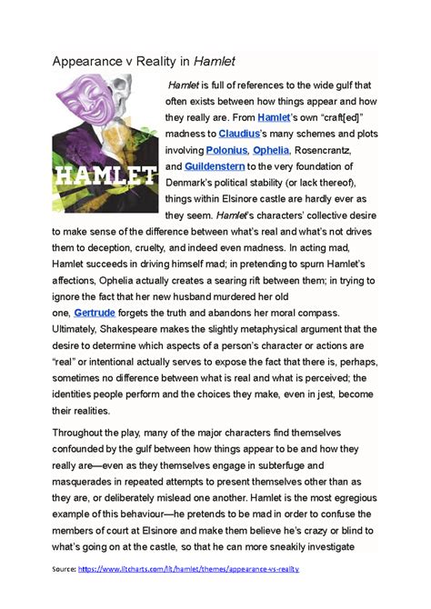 Appearance Vs Reality In Hamlet Quotes at Esteban Roder blog