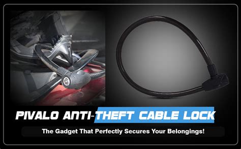 Pivalo Heavy Duty Cable Lock Coil with 2 Security Keys Universal Anti ...