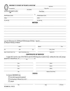 2013 Form MD DC-002 Fill Online, Printable, Fillable, Blank - pdfFiller