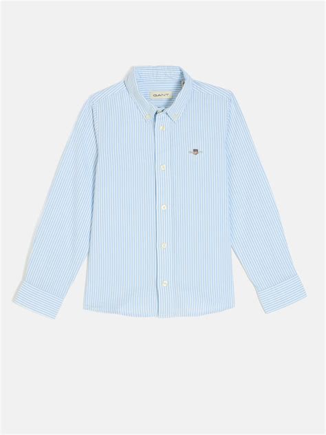Shop Gant Boys Blue Button Down Collar Full Sleeves Shirt Online ...