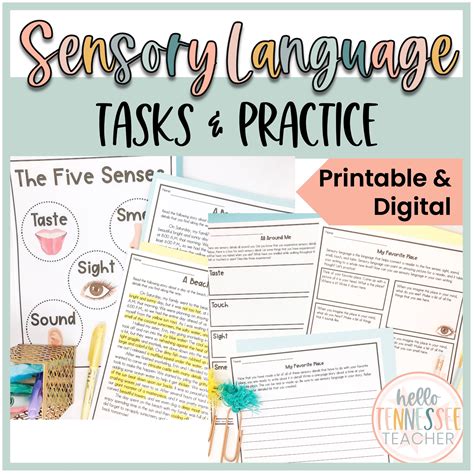 Sensory Language Worksheet Vivid Sensory Language Worksheets 15
