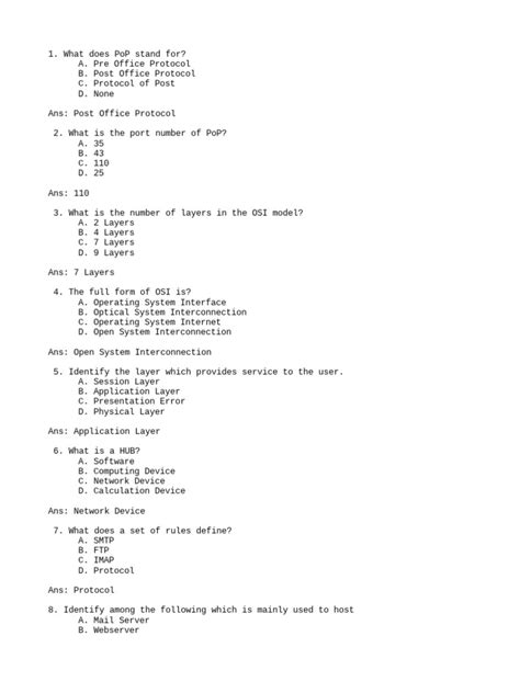 Image result for Computer Network No. 9 Test Questions