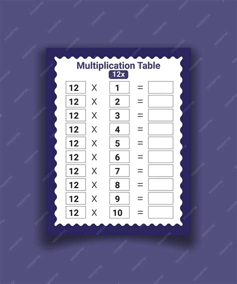 Premium Vector | Multiplication table by 12 with a task to consolidate the knowledge of ...
