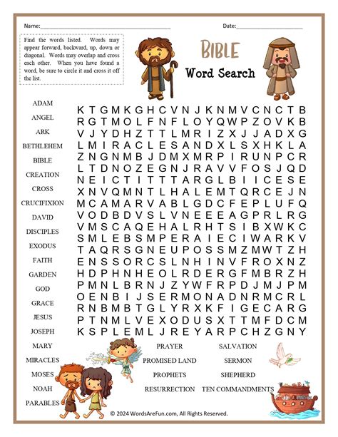 Bible Word Search Puzzles Printable | Fanny Printable