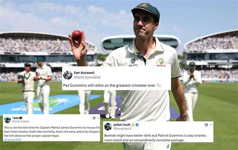 "Will retire as the greatest cricketer ever" - Fans hail Pat Cummins ...