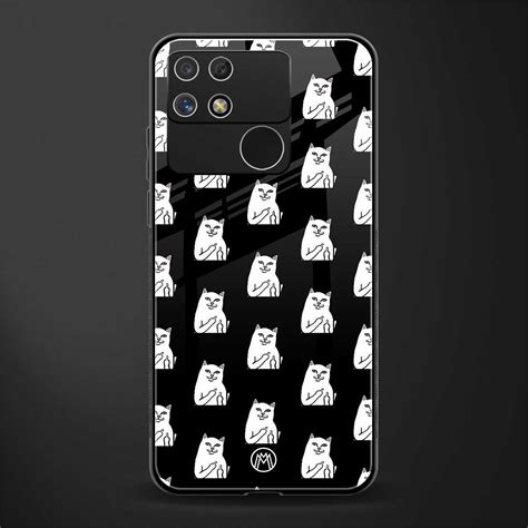 Middle Finger Cat Meme Phone Cover for Realme Narzo 50A | Glass Case ...