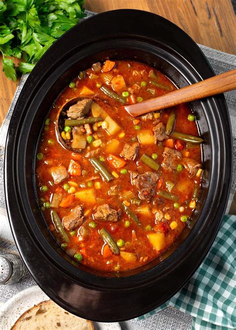 Crockpot Vegetable Beef Soup - Simply Happy Foodie
