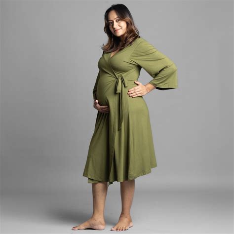 Olive Wrap Gown – Block Hop India