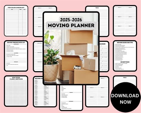 Buy 2025-2026 Moving Planner - Printable Moving Checklist, Home Packing ...