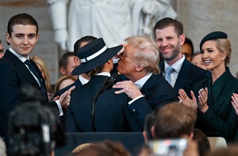 Donald Trump and Melania Share Air Kiss During Inauguration Swearing-In