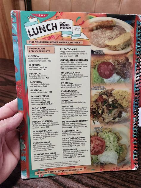 Menu at La Pinata restaurant, Meridian