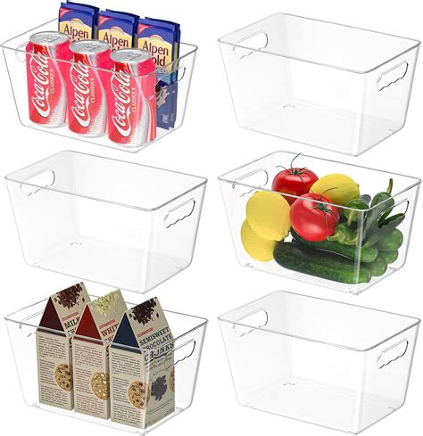 Clear Plastic Storage Bins, Pantry Organization, BPA Free Stackable ...