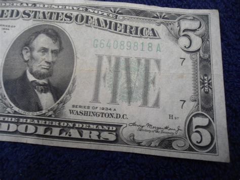 1934-A Five dollar Bill, Nice 5 Dollar Note | #4695347066