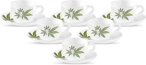 Buy La Opala, Melody Collection, Opal Glass Coffee Cup Set Jamaica 6 ...