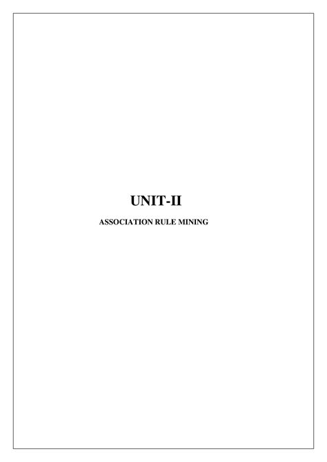 Unit - 1 - UNIT-II ASSOCIATION RULE MINING Market basket analysis This ...