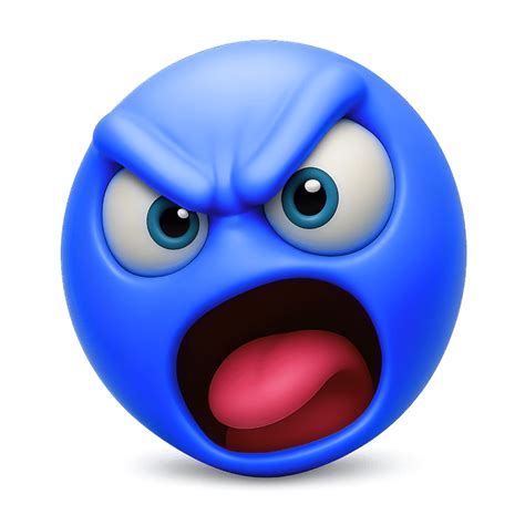 Shouting Angry PNG Emoji Transparent, Vector, ClipArt 3D Images » PNGemoji