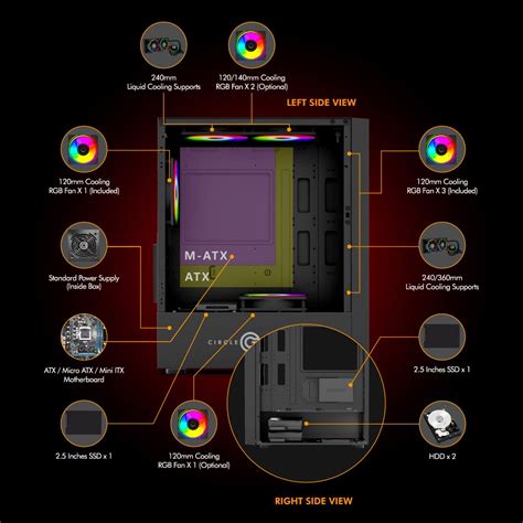 Buy Shop Circle Elegantor X1 ARGB Mid-Tower Computer Case Gaming ...