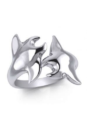 Double Manta Ray Ring Anillos 7